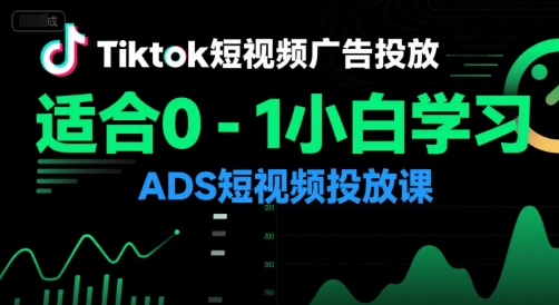 Tiktok短视频广告投放，适合0-1小白学习ADS短视频投放课-乐码云集