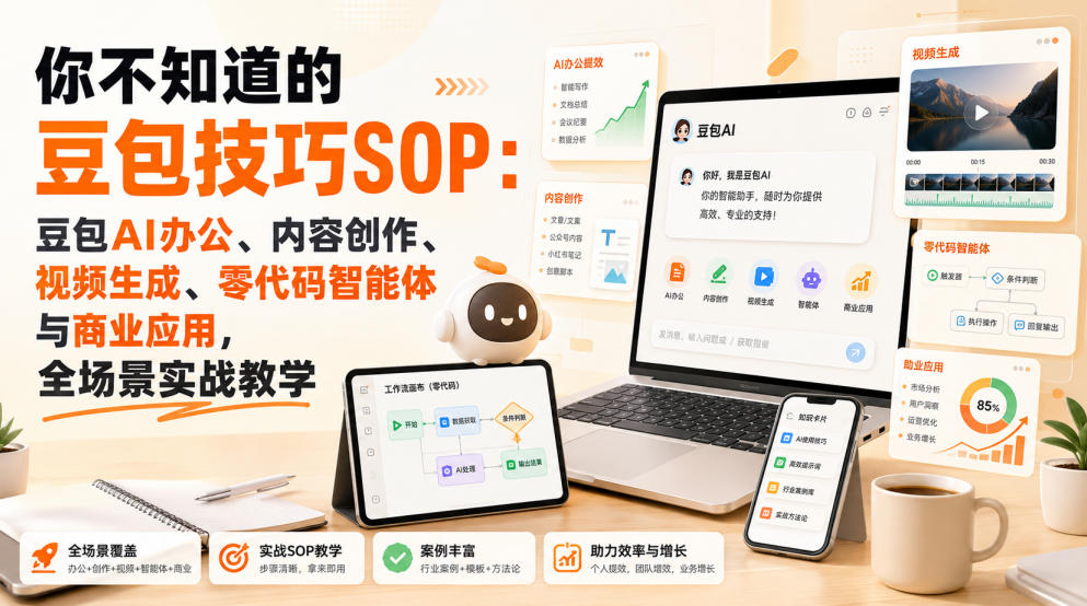 你不知道的豆包技巧SOP：豆包AI办公、内容创作、视频生成、零代码智能体与商业应用，全场景实战教学-乐码云集
