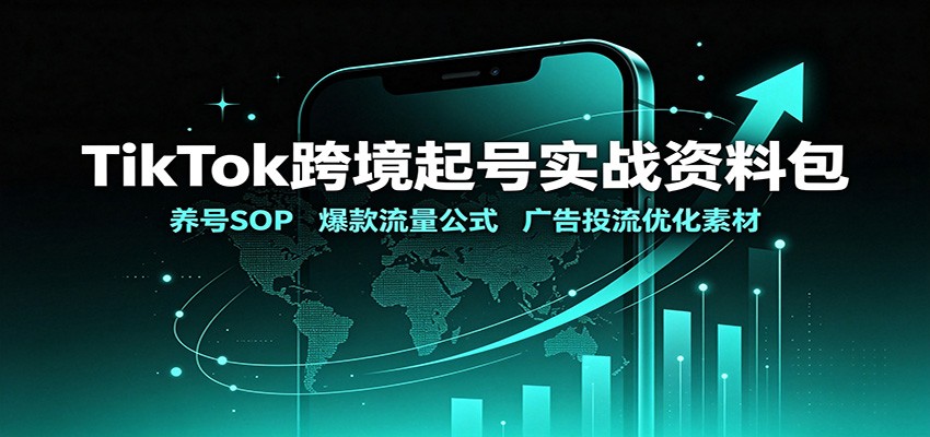 TikTok跨境起号实战资料包：养号SOP，爆款流量公式，广告投流优化素材-乐码云集