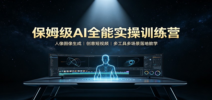 保姆级AI全能实操训练营：人像图像生成，创意短视频，多工具多场景落地教学-乐码云集