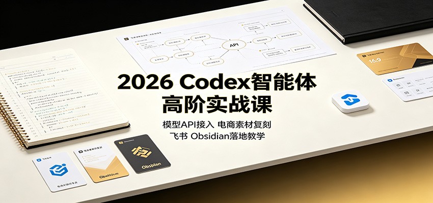 2026 Codex智能体高阶实战课:模型API接入,电商素材复刻,飞书Obsidian落地教学-乐码云集