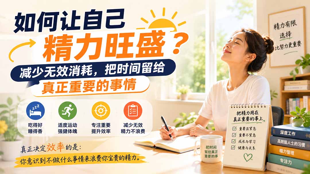 付费文章:如何让自己精力旺盛?减少无效消耗,把时间留给真正重要的事情-乐码云集