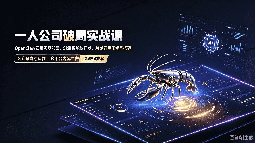 一人公司破局实战课｜OpenClaw云服务器部署、Skill智能体开发、AI龙虾员工矩阵搭建，公众号自动写作与多平台内容…-乐码云集