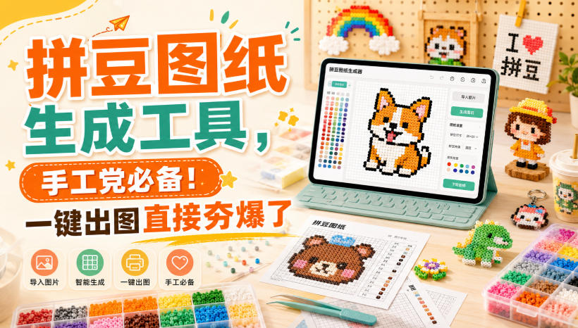 拼豆图纸生成工具，手工党必备！一键出图直接夯爆了-乐码云集