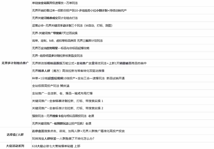 图片[2]-2026淘天开单秘籍PRO实战陪跑课程：全套落地运营玩法，一站式解决淘宝流量低、不出单难题(更新260823-乐码云集