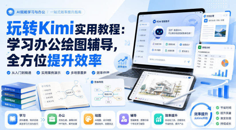 玩转Kimi实用教程：学习办公绘图辅导，全方位提升效率-乐码云集