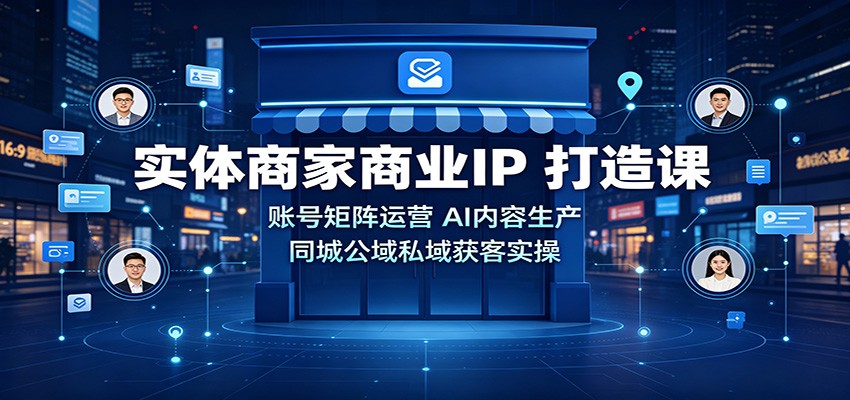 实体商家商业IP打造课:账号矩阵运营,AI内容生产,同城公域私域获客实操-乐码云集