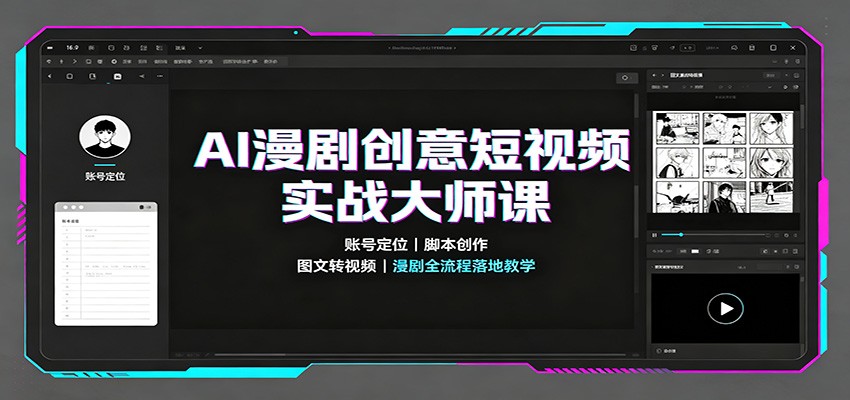 AI漫剧创意短视频实战大师课:账号定位脚本创作,图文转视频,漫剧全流程落地教学-乐码云集