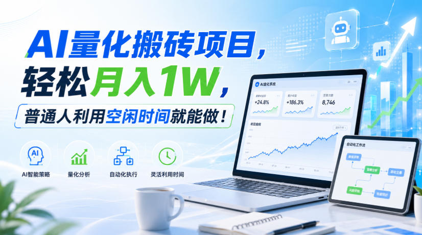 AI量化搬砖项目，轻松月入1W，新手小白也能直接入局！-乐码云集