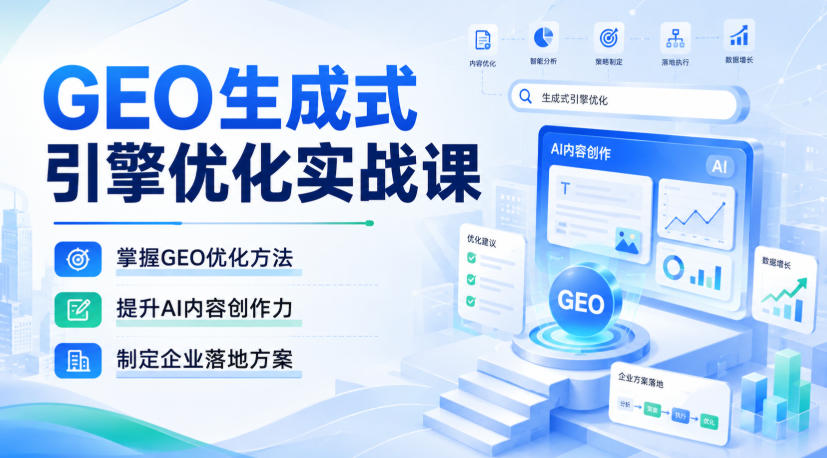 GEO生成式引擎优化实战课，掌握GEO优化方法，提升AI内容创作力，制定企业落地方案-乐码云集