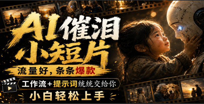 AI催泪小短片,流量好,条条爆款,工作流+提示词统统交给你,小白轻松上手-乐码云集