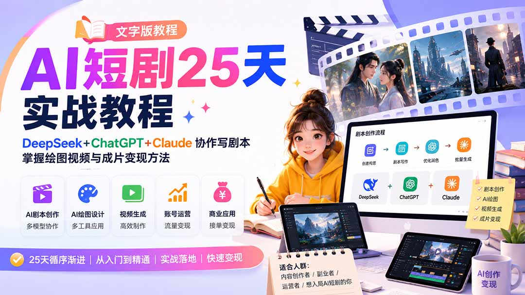 AI短剧25天实战教程(文字版教程-乐码云集