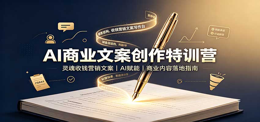 AI商业文案创作特训营：灵魂收钱营销文案，AI赋能，商业内容落地指南-乐码云集