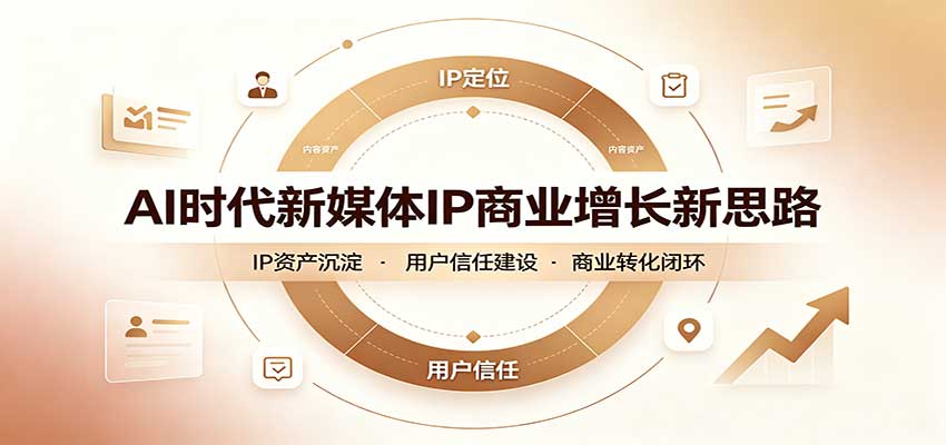 AI时代新媒体IP商业增长新思路：摒弃复杂运营套路，用极简思维打通获客路径-乐码云集