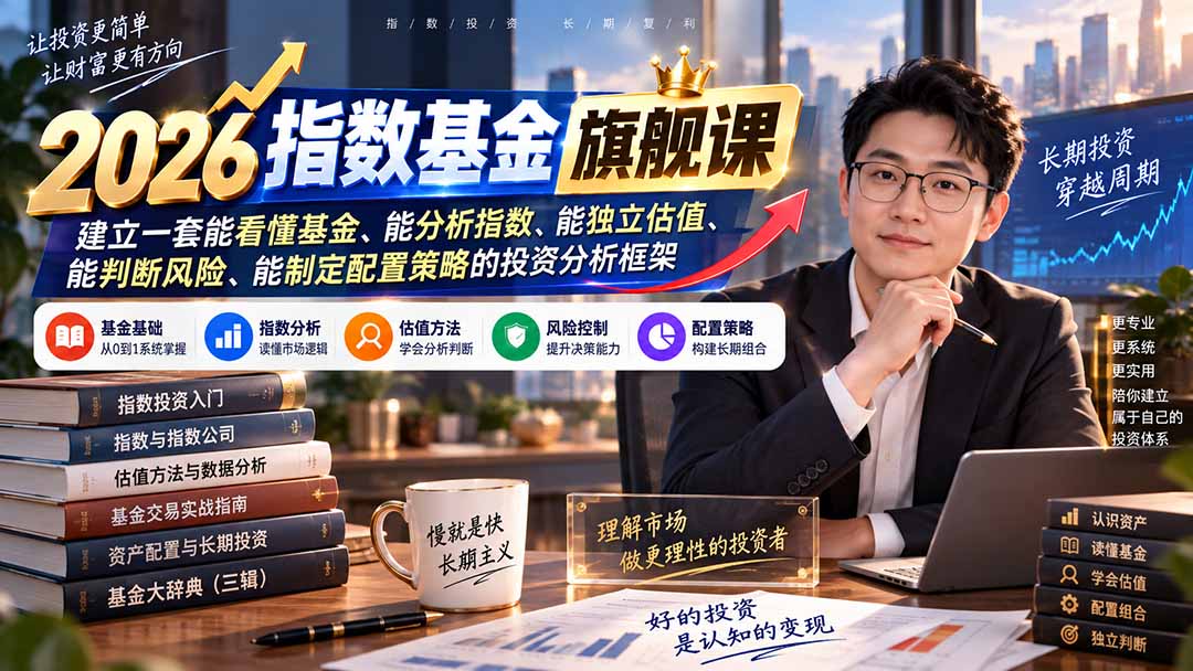 2026指数基金旗舰课｜建立一套能看懂基金、能分析指数、能独立估值、能判断风险、能制定配置策略的投资分析框架-乐码云集