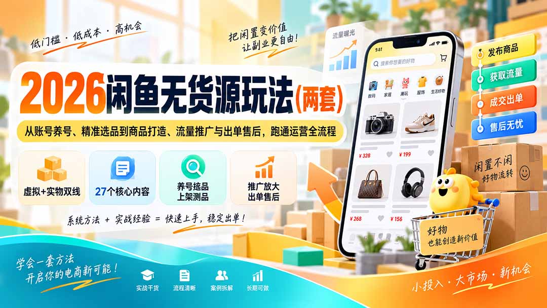 2026闲鱼无货源玩法(两套-乐码云集
