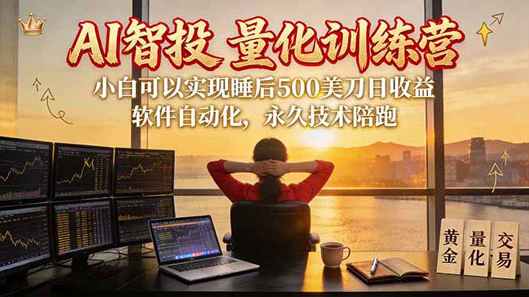 AI智投EA量化训练营【第三期】，多策略智投+防爆技术+趋势分析 ，轻松上手，矩阵放大，长期稳定。-乐码云集