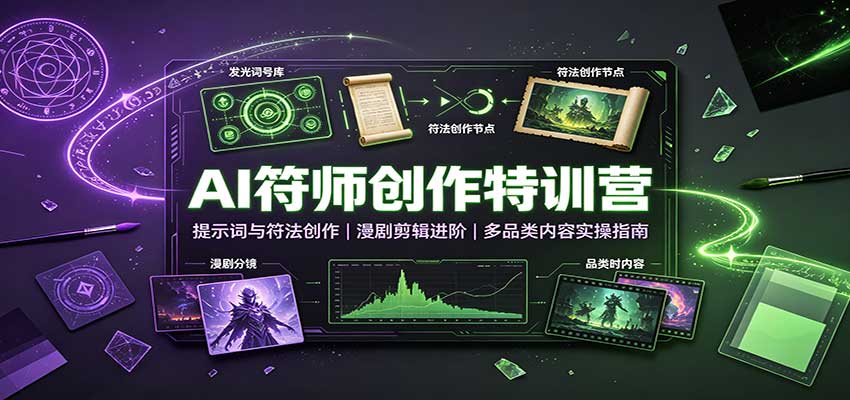 AI符师创作特训营：提示词与符法创作，漫剧剪辑进阶，多品类内容实操指南-乐码云集