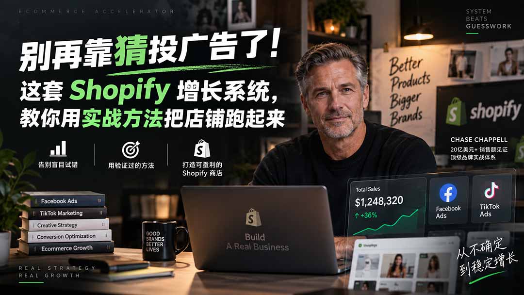 别再靠猜投广告了！这套 Shopify 增长系统，教你用实战方法把店铺跑起来【原创双语字幕】-乐码云集