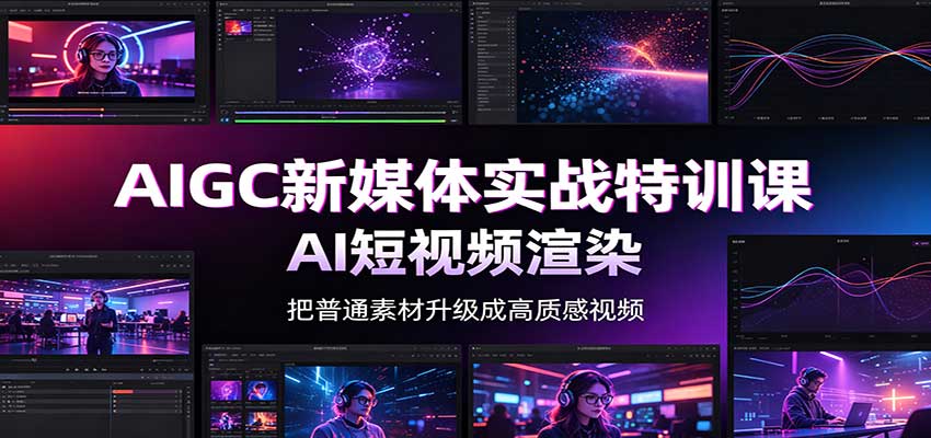 AIGC新媒体实战特训课:工具入门实操,AI短视频渲染,数字人商业视频制作-乐码云集