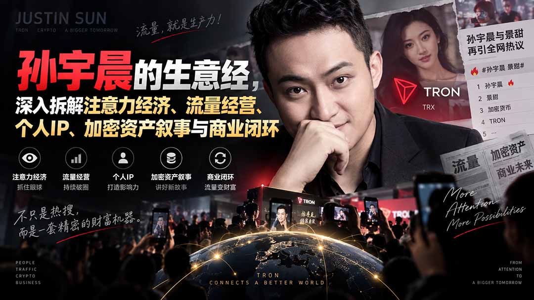 某星球精华文章——孙宇晨的生意经,深入拆解注意力经济、流量经营、个人IP、加密资产叙事与商业闭环-乐码云集