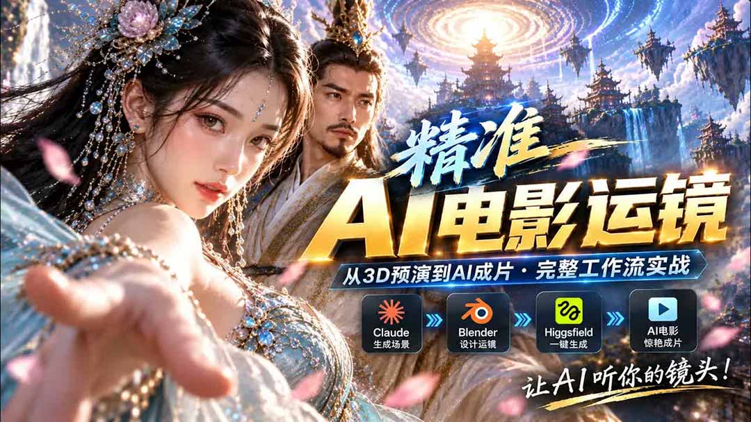 AI视频终于能精准运镜了!Claude + Blender + Higgsfield 免费插件实测-乐码云集