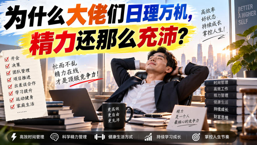 付费文章：为什么大佬们日理万机，精力还那么充沛？-乐码云集