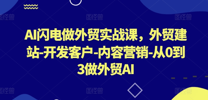AI闪电做外贸实战课，​外贸建站-开发客户-内容营销-从0到3做外贸AI(更新)-乐码云集