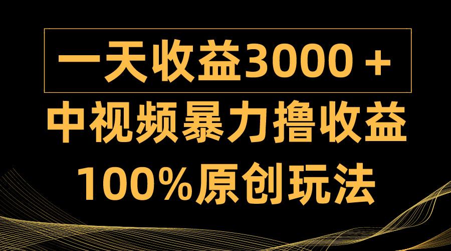 (9696期)中视频暴力撸收益，日入3000＋，100%原创玩法，小白轻松上手多种变现方式-乐码云集