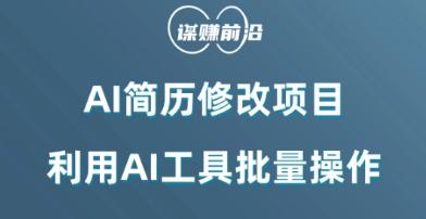 AI简历修改项目，利用AI工具批量化操作，小白轻松日200+-乐码云集