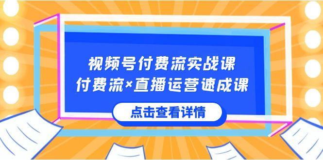 视频号付费流实战课，付费流×直播运营速成课，让你快速掌握视频号核心运营技能-乐码云集