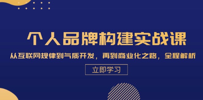 个人品牌构建实战课：从互联网规律到气质开发，再到商业化之路，全程解析-乐码云集