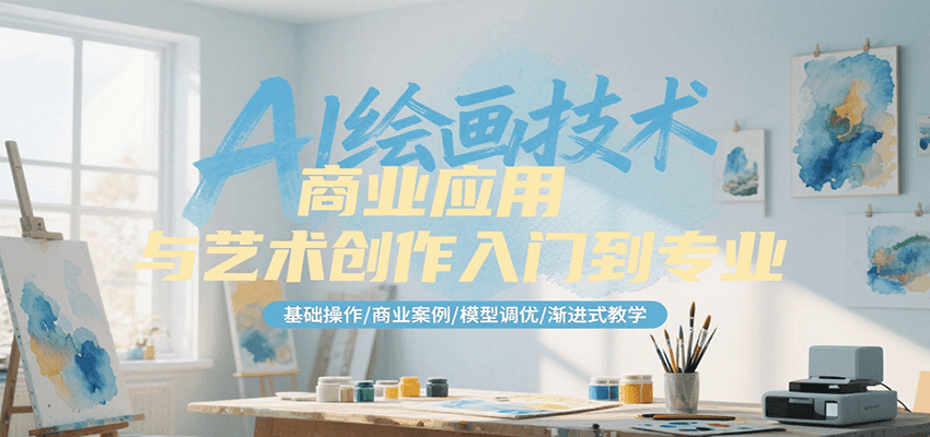 AI绘画技术商业应用与艺术创作入门到专业，基础操作/商业案例/模型调优/渐进式教学-乐码云集