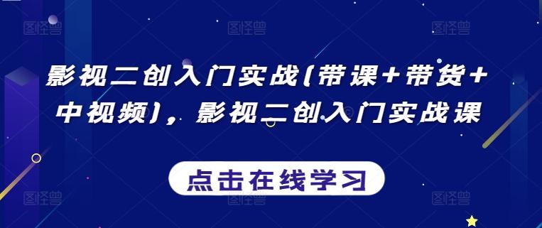 影视二创入门实战(带课+带货+中视频)，影视二创入门实战课-乐码云集