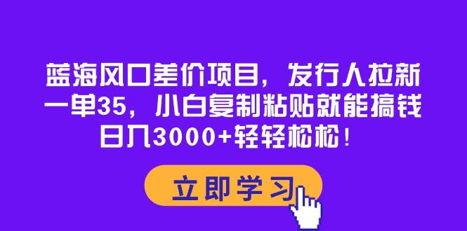 蓝海风口差价项目，发行人拉新，一单35，小白复制粘贴就能搞钱！日入30…-乐码云集