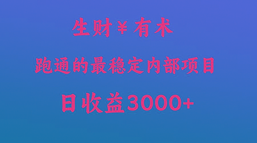 高手赚钱的秘密，生财有术跑通的最稳定内部项目，每天收益几千+，月入过N万，你不…-乐码云集