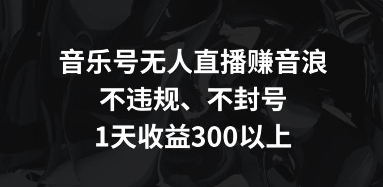 音乐号无人直播赚音浪，不违规、不封号，1天收益300+【揭秘】-乐码云集