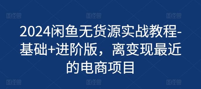2024闲鱼无货源实战教程-基础+进阶版，离变现最近的电商项目-乐码云集