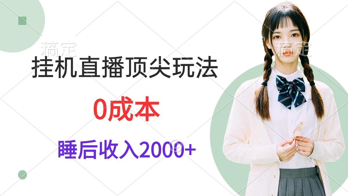 (9715期)挂机直播顶尖玩法，睡后日收入2000+、0成本，视频教学-乐码云集