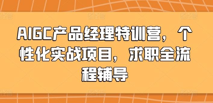 AIGC产品经理特训营，个性化实战项目，求职全流程辅导-乐码云集