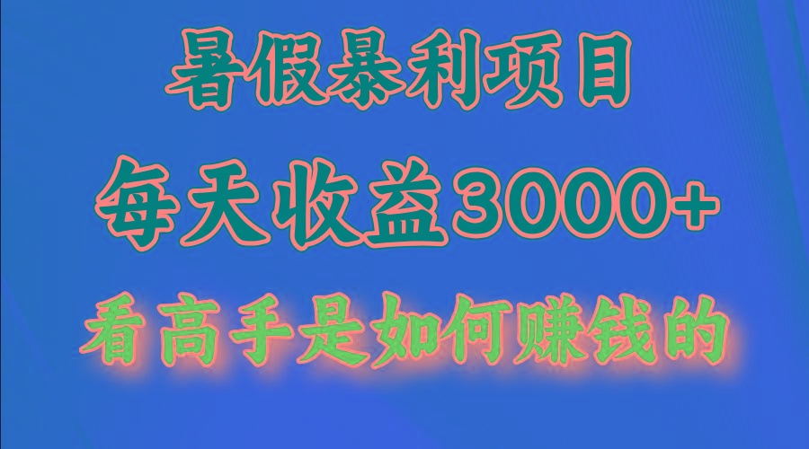 暑假暴力项目 1天收益3000+，视频号，快手，不露脸直播.次日结算-乐码云集