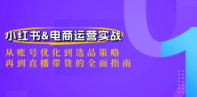 小红书&电商运营实战：从账号优化到选品策略，再到直播带货的全面指南-乐码云集