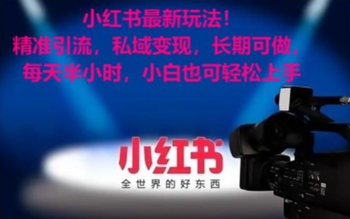 小红书最新玩法！精准引流，私域变现，长期可做，每天半小时，小白也可轻松上手【揭秘】-乐码云集