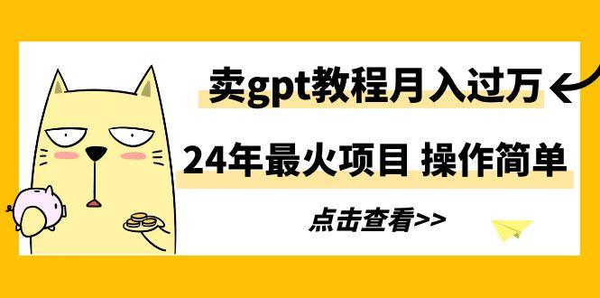 24年最火项目，卖gpt教程月入过万，操作简单-乐码云集