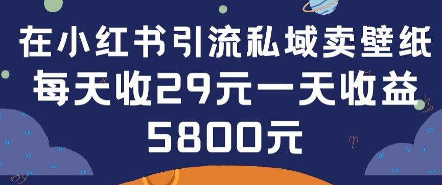 在小红书引流私域卖壁纸每张29元单日最高卖出200张(0-1搭建教程)【揭秘】-乐码云集