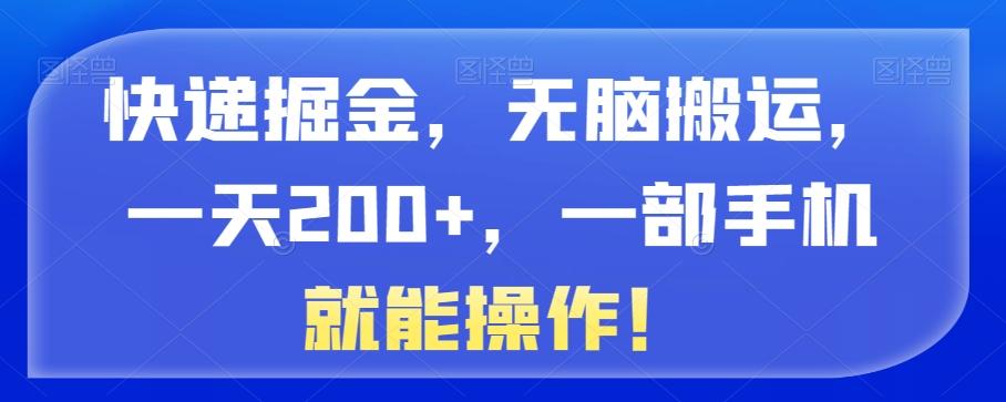 快递掘金，无脑搬运，一天200+，一部手机就能操作！-乐码云集