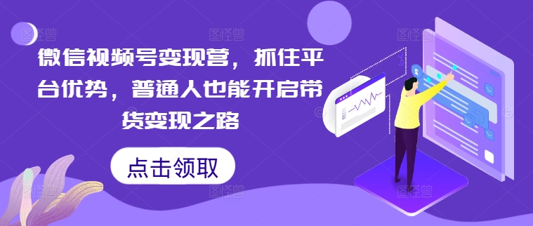 微信视频号变现营，抓住平台优势，普通人也能开启带货变现之路-乐码云集