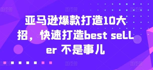亚马逊爆款打造10大招，快速打造best seller 不是事儿-乐码云集
