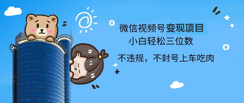 2024最新微信视频号变现项目，小白轻松月入四位数-乐码云集