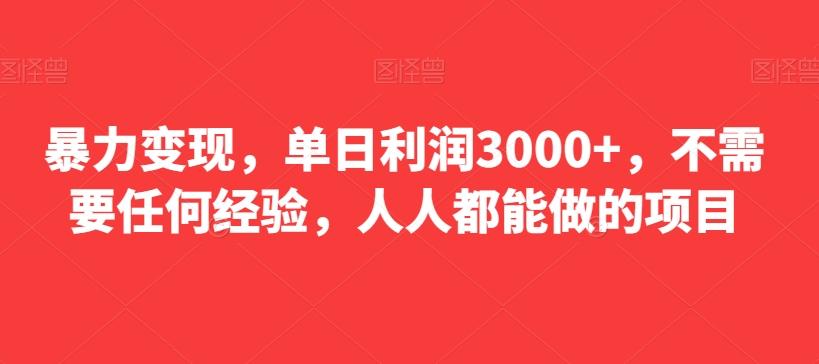 暴力变现，单日利润3000+，不需要任何经验，人人都能做的项目-乐码云集
